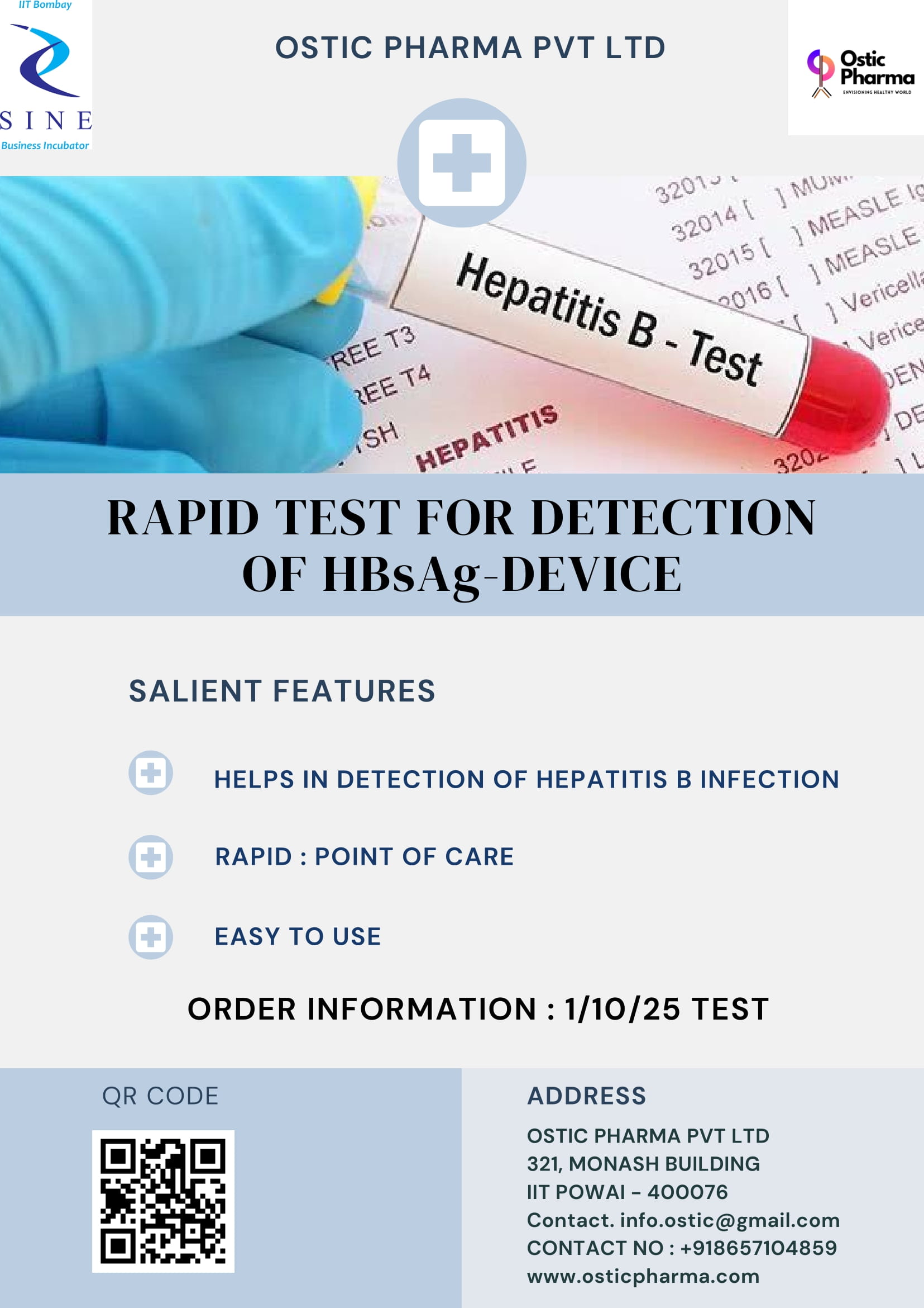 RAPID TEST FOR DETECTION OF HBsAg-DEVICE